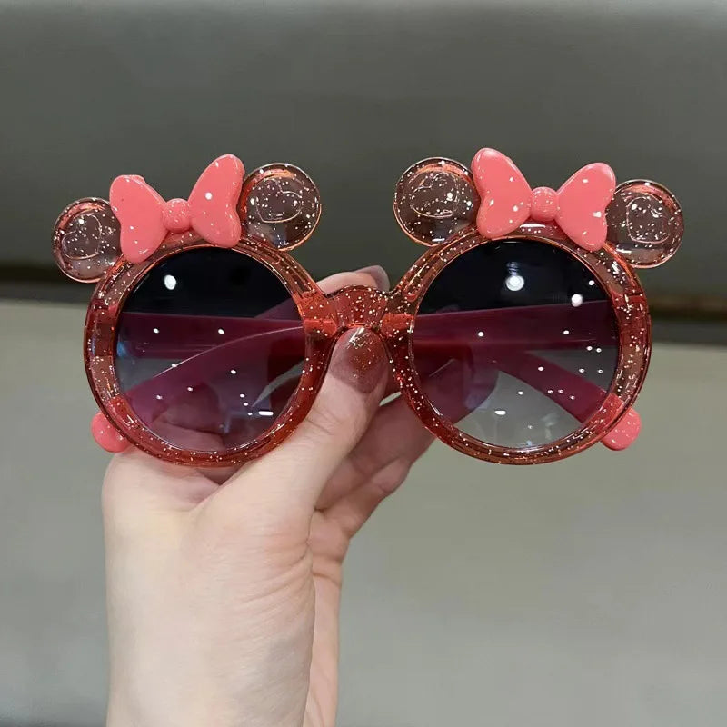 Cute crystal bow girls sunglasses by HSF Marketplace, featuring shiny cartoon frames and trendy personalized children's eyewear.