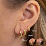 Minimalist HSF Marketplace stainless steel huggie hoop earrings for women, polished silver-tone design