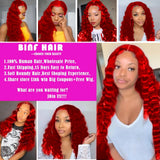 Real Pictures Hot Red Loose Deep Wave Bundles with HD Closure &Frontal Wholesale 10-30 Inch Raw Human Hair Bundles With Closure