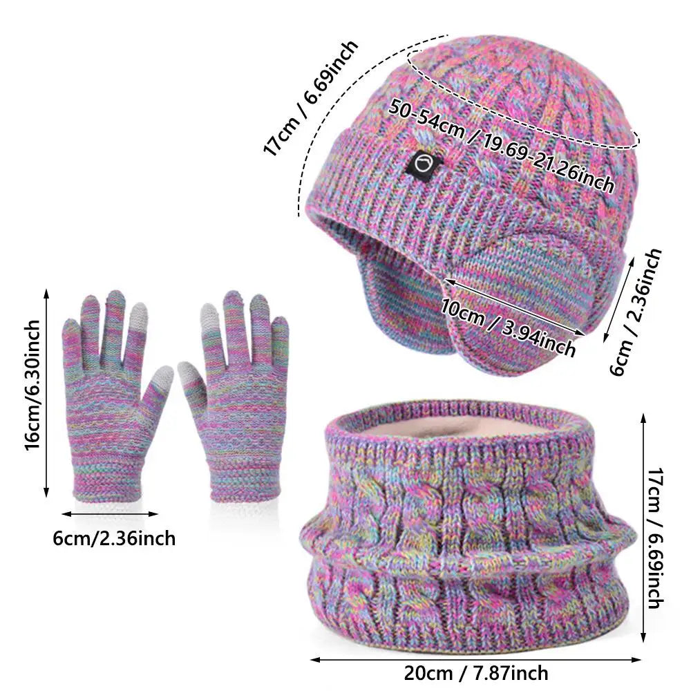 Children's warm fleece-lined hat, scarf, and gloves winter set by HSF Marketplace