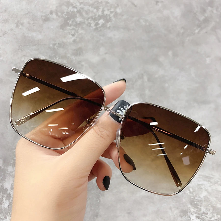 Luxury square sunglasses for women and men by HSF Marketplace, featuring gradient lenses and vintage retro design.