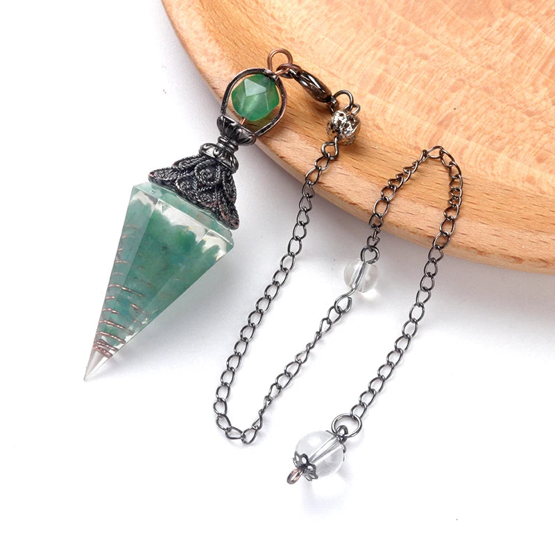 Natural stone pendulum pendant for jewelry making and energy by HSF Marketplace