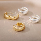Gold stainless steel small hoop earrings for women by HSF Marketplace