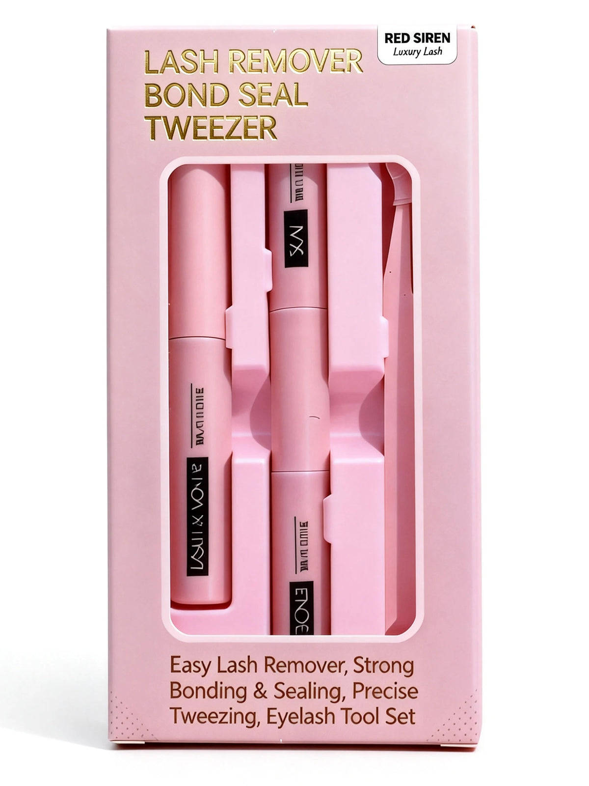 HSF Marketplace eyelash glue kit with bond and seal, lash remover, and tweezers for long-lasting false eyelash application at home