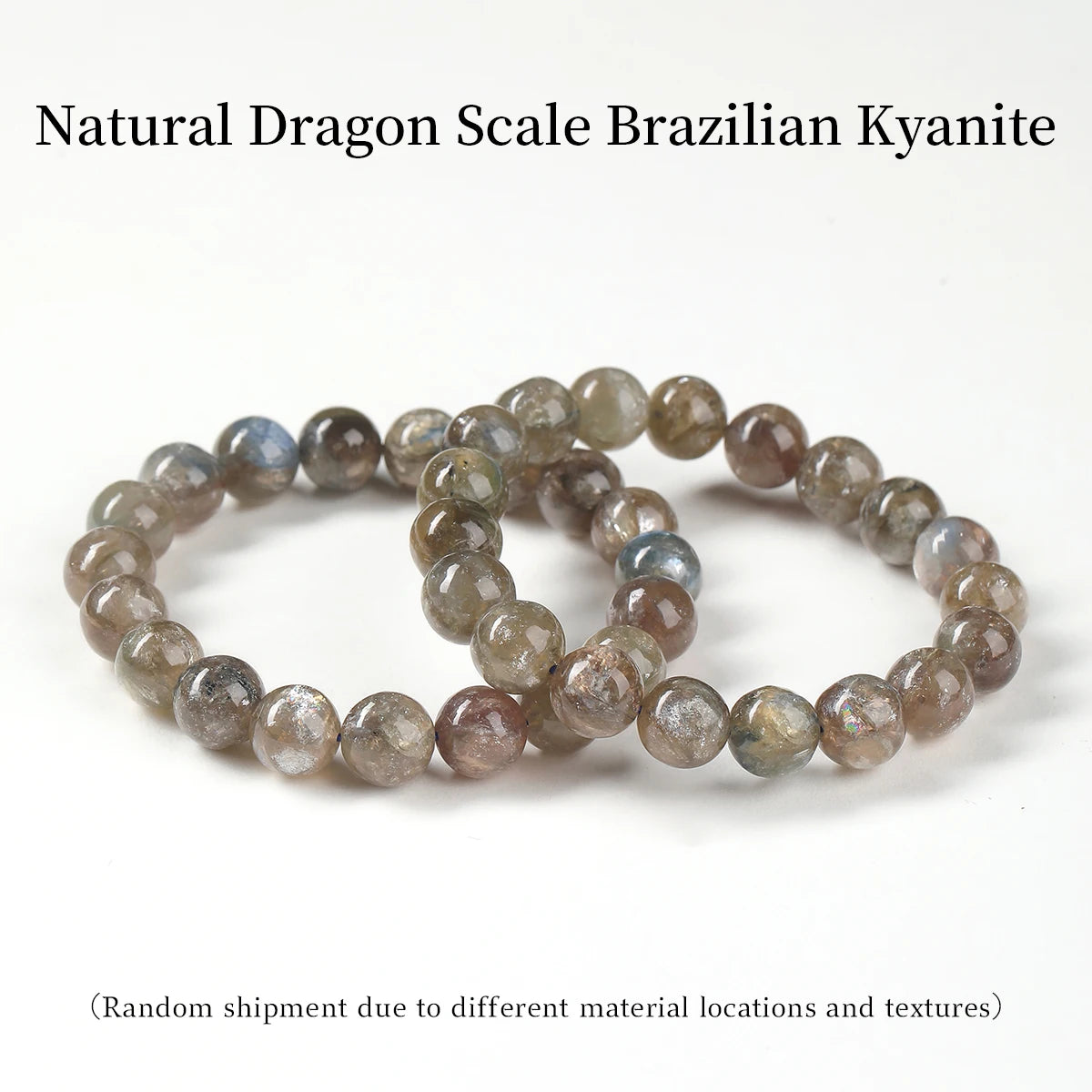 JD Natural Dragon Scale Brazilian Kyanite Bracelet Iridescent Healing Stone Beads for Women  Men Unique Chakra Jewelry Gift