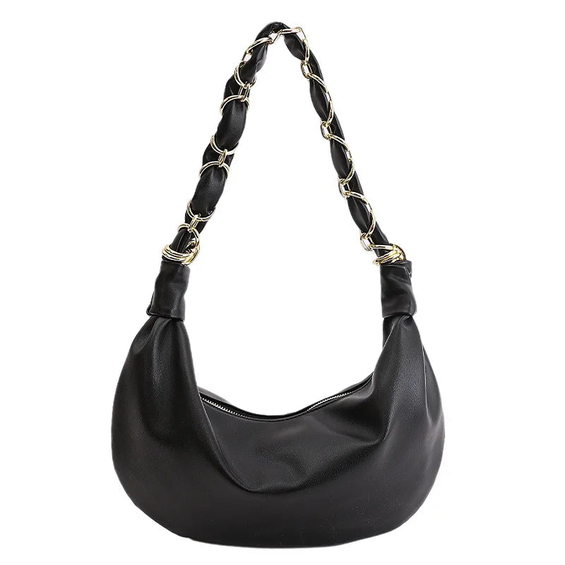 Stylish PU leather hobo shoulder bag for women by HSF Marketplace, spacious handbag with soft slouchy design