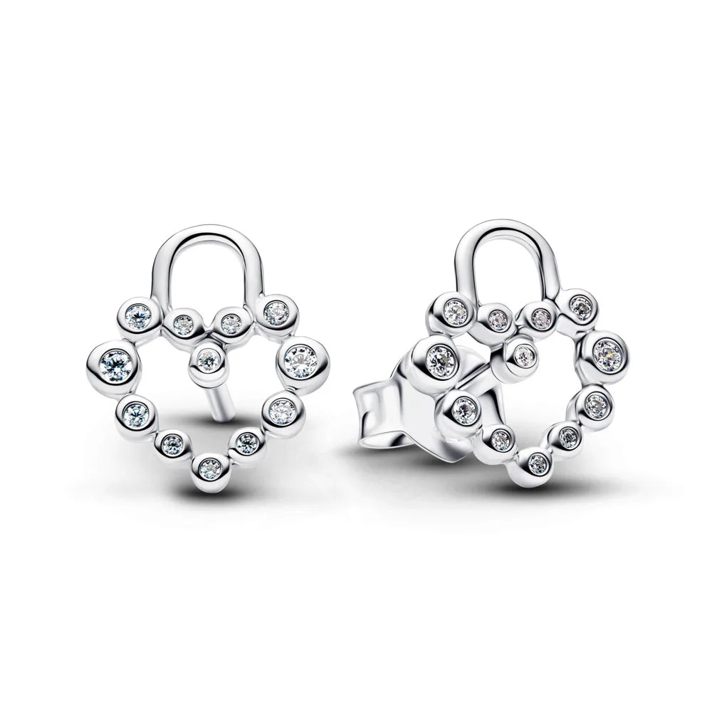 925 silver butterfly square heart-shaped earrings, delicate jewelry gift design