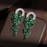 Elegant blue cubic zirconia drop earrings for women by HSF Marketplace