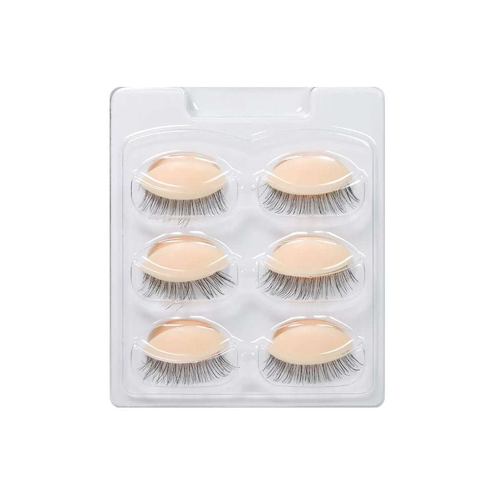 HSF Marketplace GAHAMACA false eyelash extension training head with flat model head and removable eyelid replacements for practice.