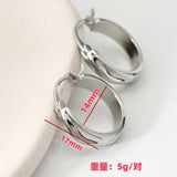 Gold-plated stainless steel round hoop earrings for women by HSF Marketplace