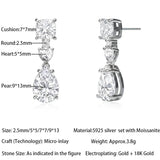 Large carat moissanite stud earrings in 925 silver for women, Halloween holiday jewelry gift