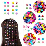 50-piece colorful plastic hair beads and claw clips for braids by HSF Marketplace