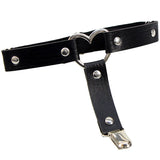 Women’s punk heart rivet spike PU leather thigh garter leg ring in goth Harajuku harness style