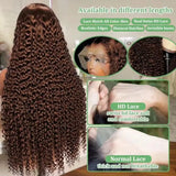 Chocolate Brown Deep Wave 13x6 HD Lace Frontal Human Hair Wigs 250% Vietnamese Original #4 Color Loose Curly 13x4 Lace Front Wig