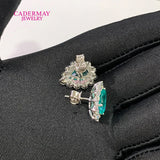 925 silver pear shape synthetic YAG moissanite stud earrings by HSF Marketplace