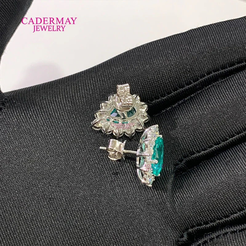 925 silver pear shape synthetic YAG moissanite stud earrings by HSF Marketplace
