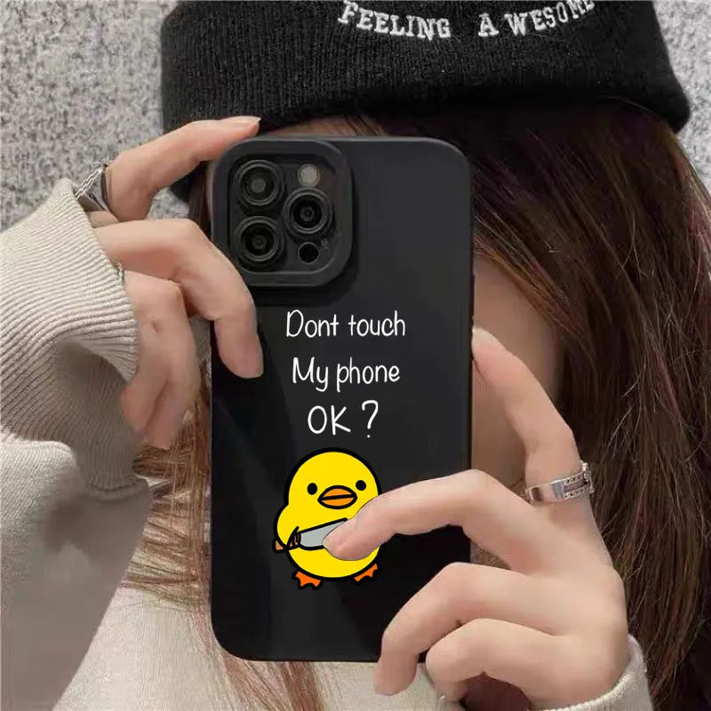 Cute Cartoon Duck Silicone Phone Case for iPhone Models
