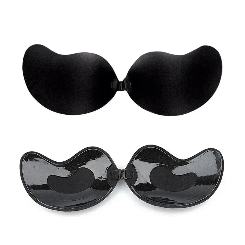 Invisible strapless adhesive push-up bra with seamless silicone nipple covers for women by HSF Marketplace