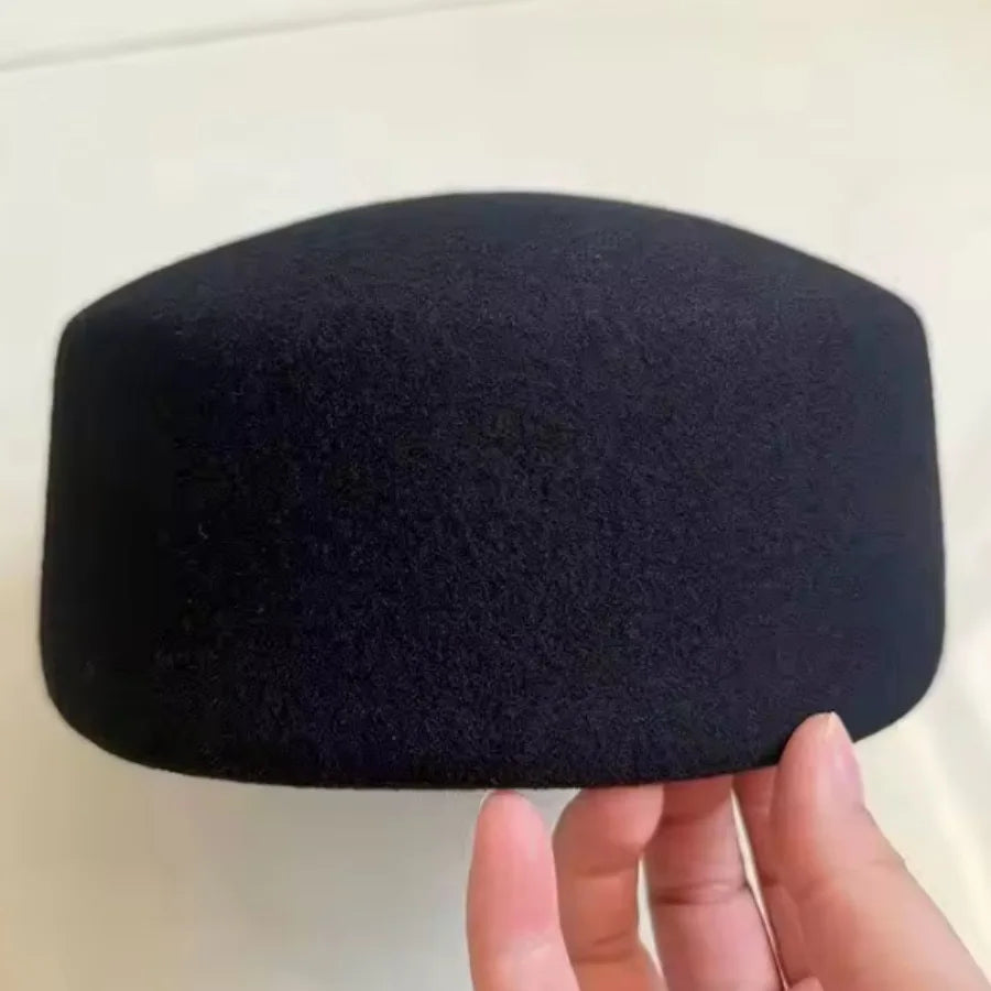 Women's wool felt vintage fedora pillbox hat by HSF Marketplace in an elegant classic style