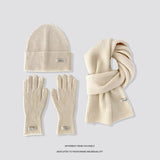 Women's winter warm knitted hat, scarf, and gloves set in a coordinated design by HSF Marketplace