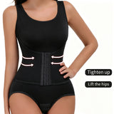 Women's full body shaper corset cincher waist trainer bodysuit by HSF Marketplace in black with tummy control tank top design