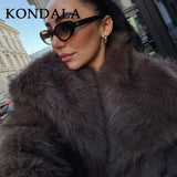 HSF Marketplace faux fur brown women’s warm jacket for elegant casual style