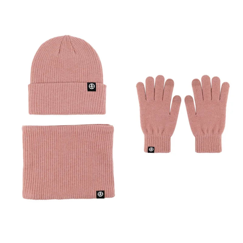 Unisex winter warm hat, gloves and scarf set in soft cashmere knit by HSF Marketplace