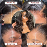 18 24 Inch  HD Transparent Lace Frontal Wigs Body Wave Human Hair 13x4 Lace Front Wig Medium Length Closure Wigs For Women