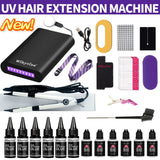 UV Light Hair Extension Kit with UV Glue Tools for Salon  Home Use  Professional Portable Hair Extensions Set for Beauty Use