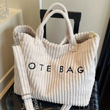 Large capacity striped velvet handbag for women by HSF Marketplace
