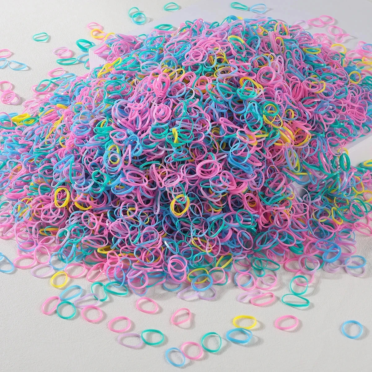 1000/2000Pcs Colorful Small Disposable Hair Bands Scrunchie Girls Elastic Rubber Band Ponytail Holder Hair Accessories Hair Ties