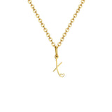 Gold plated dainty heart initial necklace for women featuring a waterproof stainless steel A-Z letter pendant, personalized jewelry.