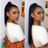 HSF Marketplace silky straight Remy human hair drawstring ponytail extension clip-in hairpiece for women