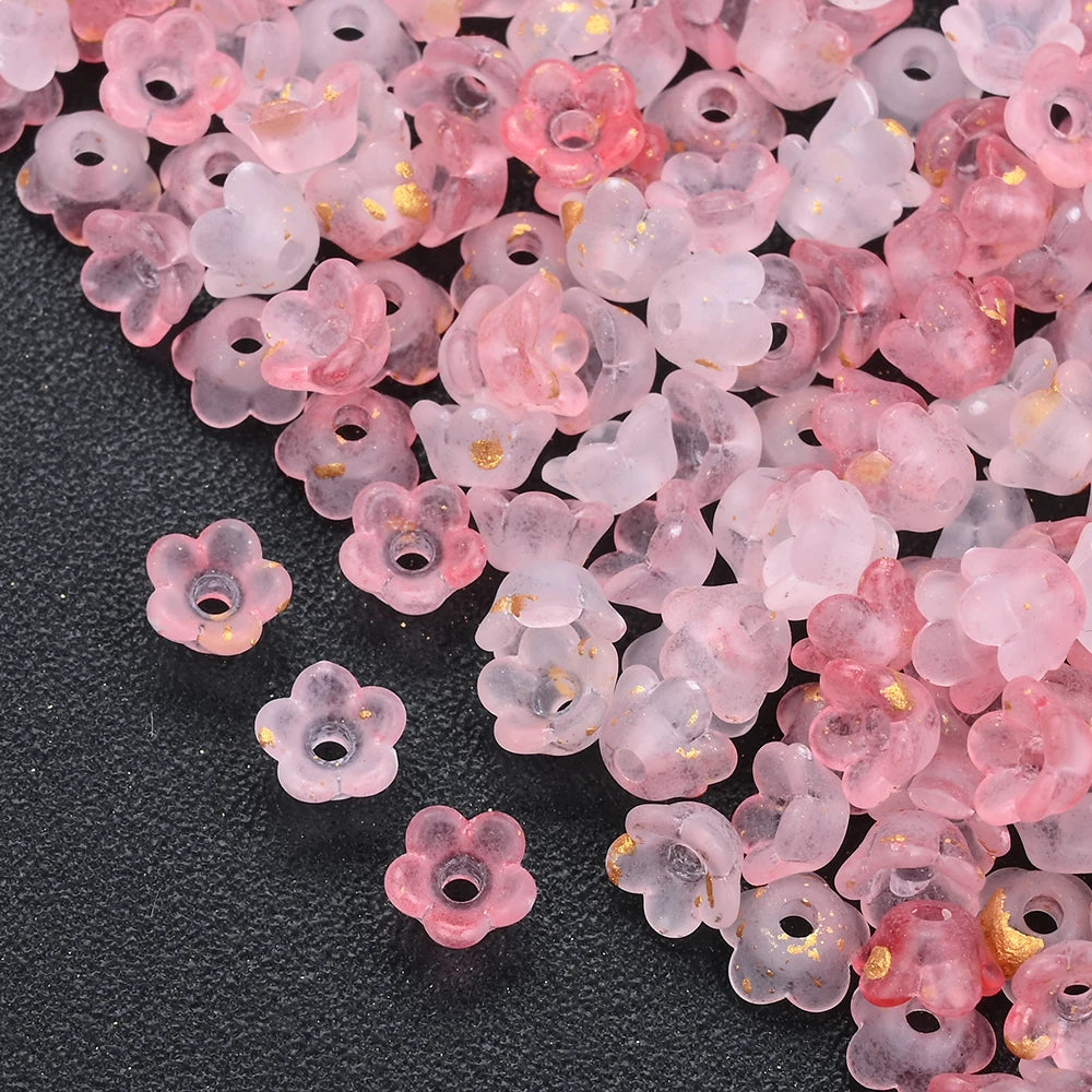 Multicolor Lily of the Valley beads for DIY jewelry making, colorful floral hair styling beads by HSF Marketplace