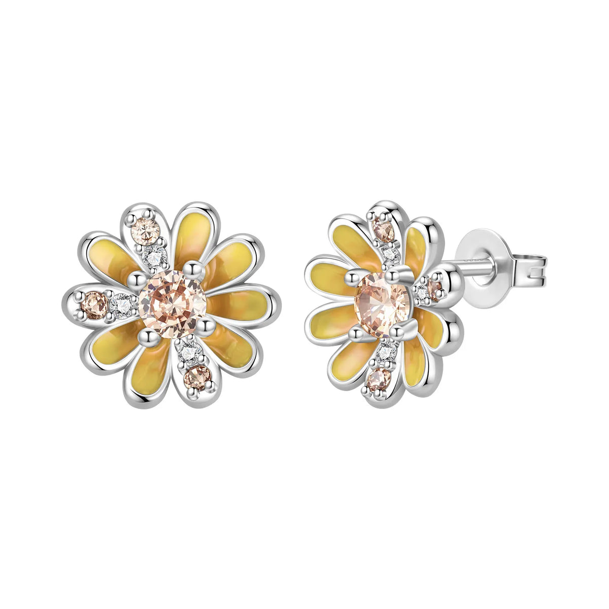 Orstarry S925 sterling silver 18k gold classic knot stud earrings for women, close-up view