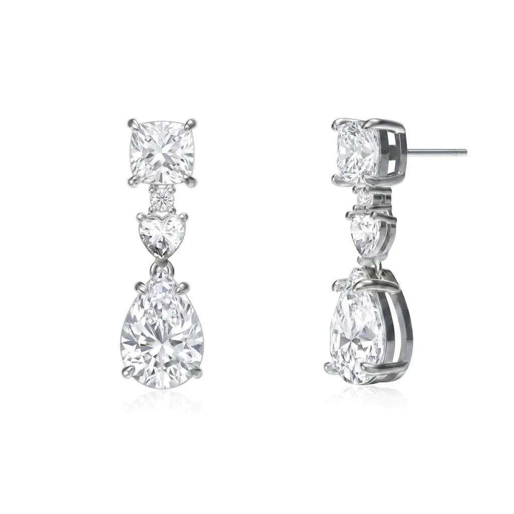 Large carat moissanite 925 silver stud earrings for women, Halloween holiday jewelry gift