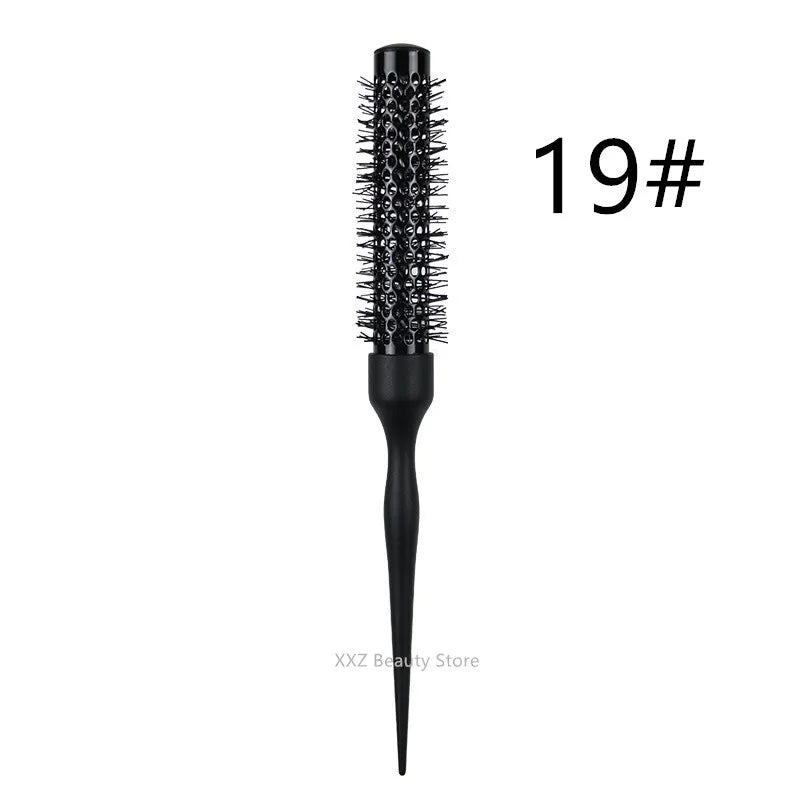 1/5PCS Black Curly Round Hair Comb Aluminum Tube Hair Brush Comb Professional Hairdresser Comb Salon Barber Styling Tool