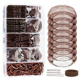 Rubber Band Hair Ties, Invisible Hair Nets Set, U-shaped Clips, Straight Clips, Boxed Rubber Bands, Hair Rings