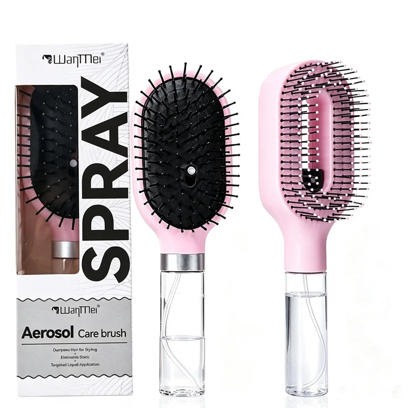 HSF Marketplace detangling spray hair brush with refillable water tank for hair styling