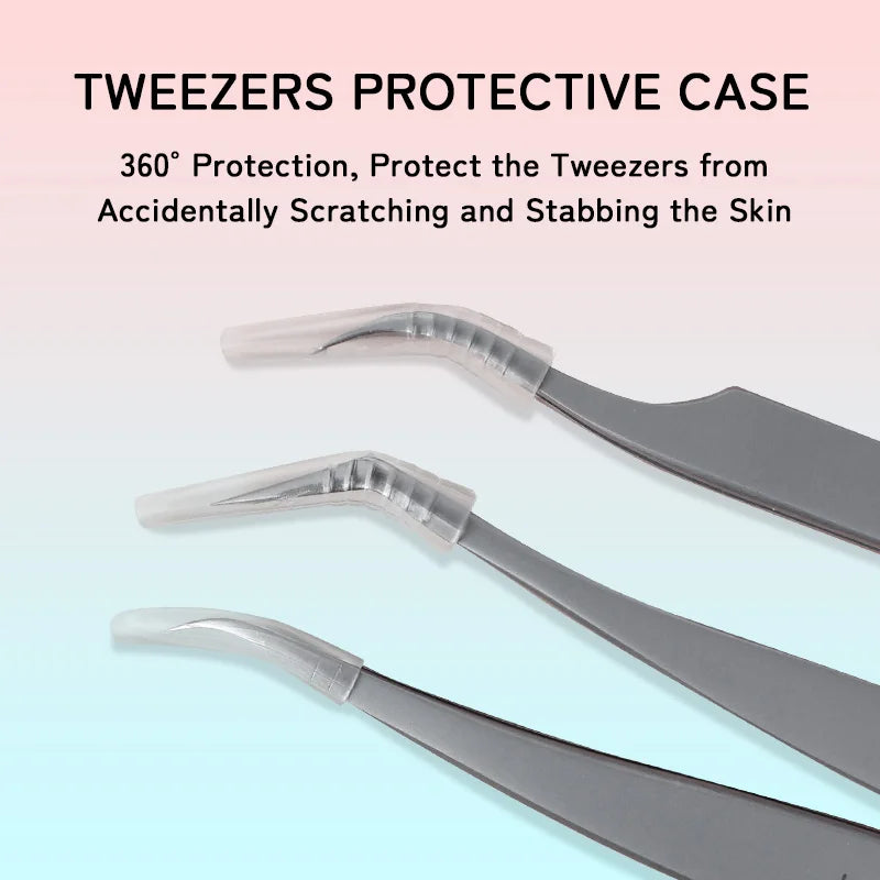 LUKATME Eyelash Tweezer Anti-Slip Fiber Tip Eyelash Extension Tools Stainless Steel Professional Precision Tweezer for Makeup
