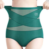 High waist postpartum body shaper shapewear cotton seamless underpants with tummy control in black