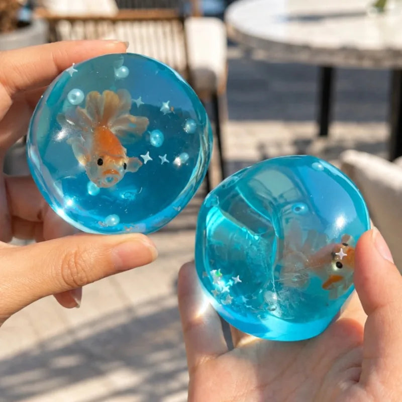 Ocean Goldfish Coconut Oil Moldable Stress Ball  Fidget Toy Soft Maltose Squeeze Toy Fun Anti-stress Sensory Toy for Adult Gifts