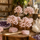 Rose Quartz Crystal Tree of Life - Tanli Tree, Feng Shui Decoration - Handmade Christmas Tree, Mineral Specimen