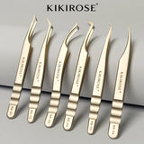 HSF Marketplace KIKIROSE stainless steel lash applicator tweezers for false eyelash clusters and eyelash extension application.