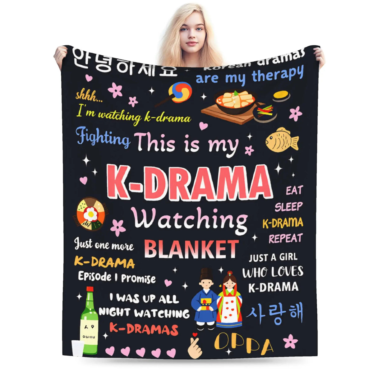 K-drama plush blanket by HSF Marketplace with soft, cozy fabric and stylish Korean drama-inspired design