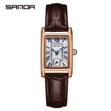 Sanda 1116 New Fashion 2023 Elegant Design Rectangle Dial Water Resistant Quartz Movement Business Women Analog Wrist Watch