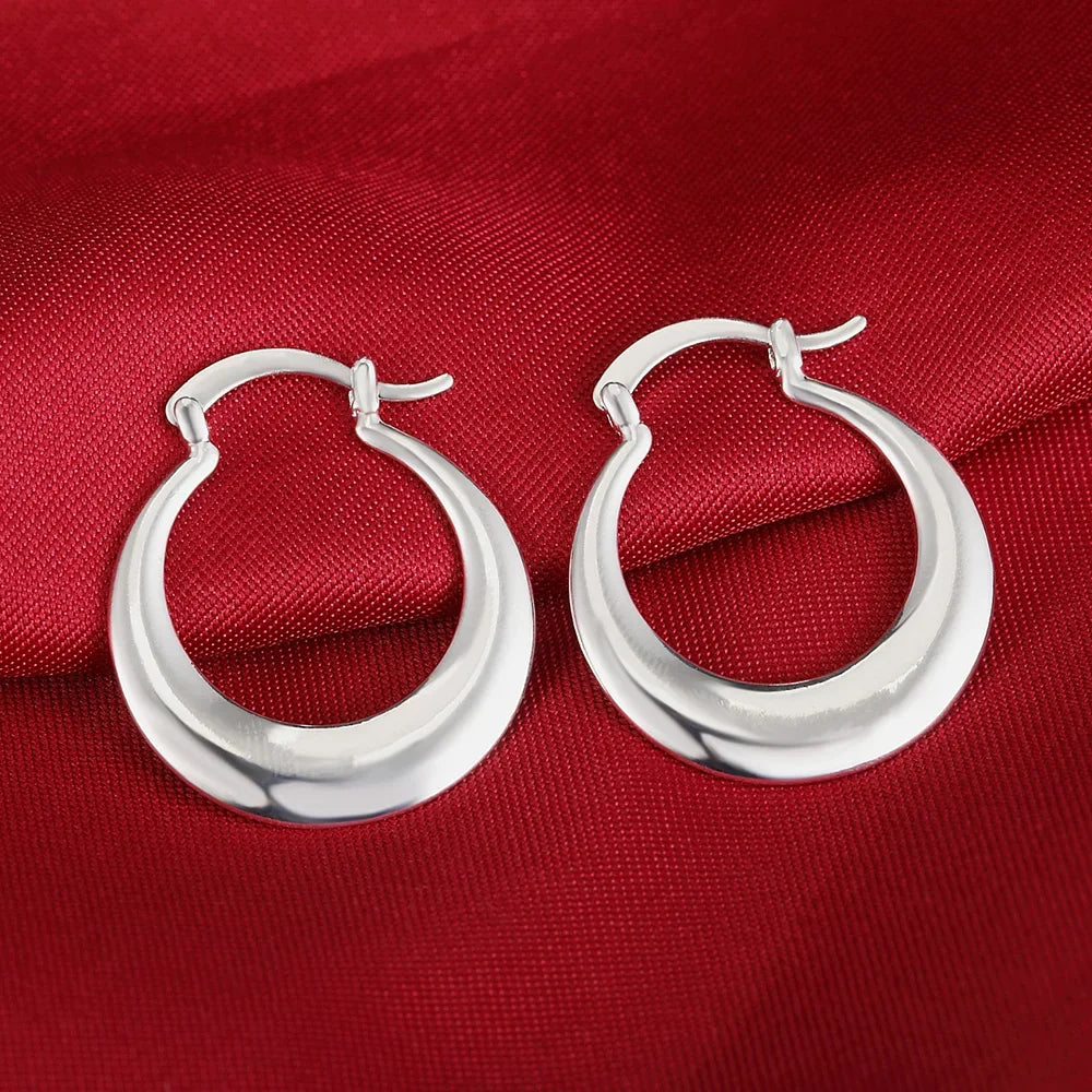 925 sterling silver hoop earrings for women, trendy elegant jewelry by HSF Marketplace