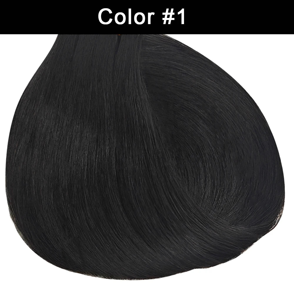 #4/27 Brazilian straight human hair clip-in extensions, natural color, 16–26 inches