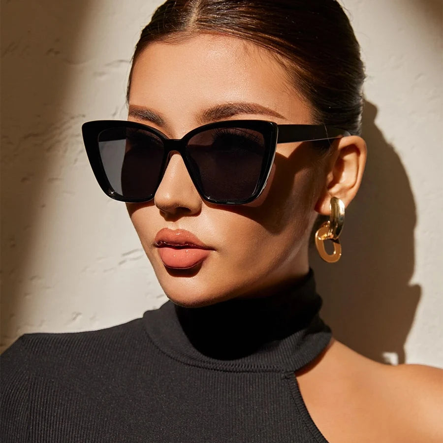 HSF Marketplace vintage cat eye sunglasses for women with small square frames, retro designer shades, fashion sun glasses