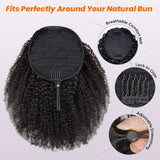 Afro kinky curly drawstring ponytail, 100% human hair, 4B4C texture, clip-in extension by HSF Marketplace